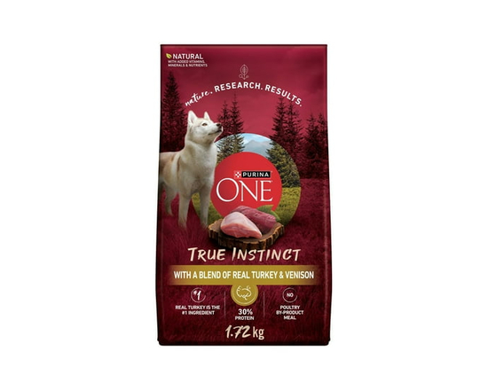 Purina ONE True Instinct Turkey & Venison, Dry Dog Food 6.8kg - 1.72 kg