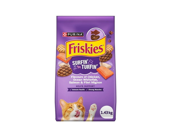 Friskies Surfin' & Turfin', Dry Cat Food 7.26kg - 1.43 kg