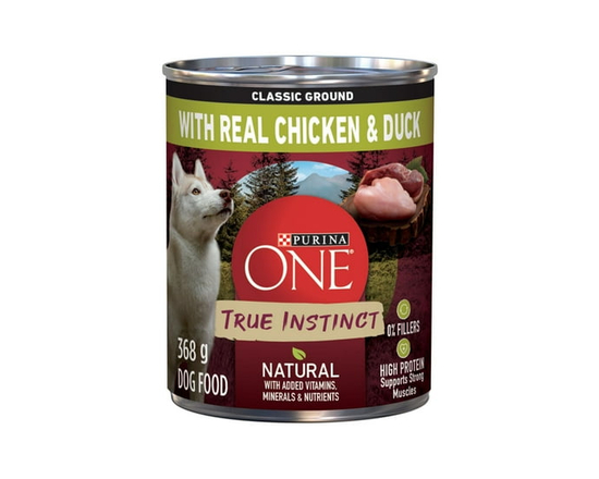 Purina ONE True Instinct Classic Ground Chicken & Duck, Wet Dog Food 368 g - 368 g
