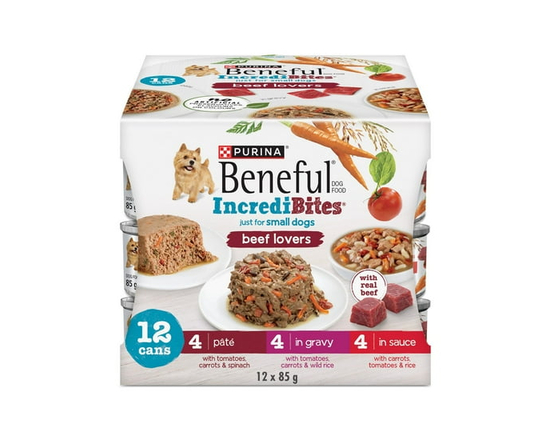 Beneful Incredibites Beef Lovers VP, Wet Dog Food 85 g x 12 - 85 g x 12
