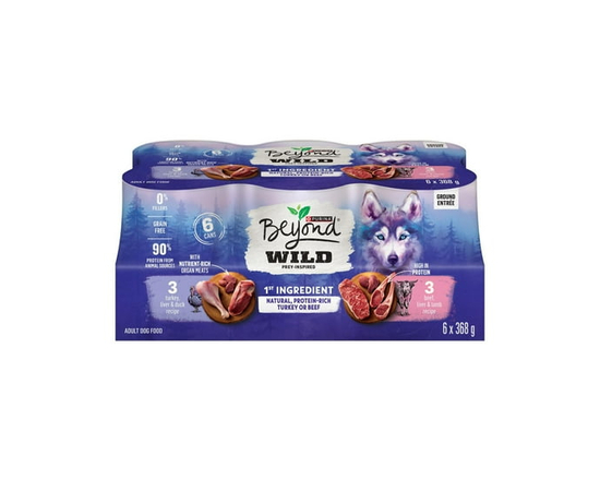 Beyond Wild Emballage Assorti De Dinde Et De Bœuf, Nourriture Humide pour Chiens 368 g x 6 - 368 g x 6