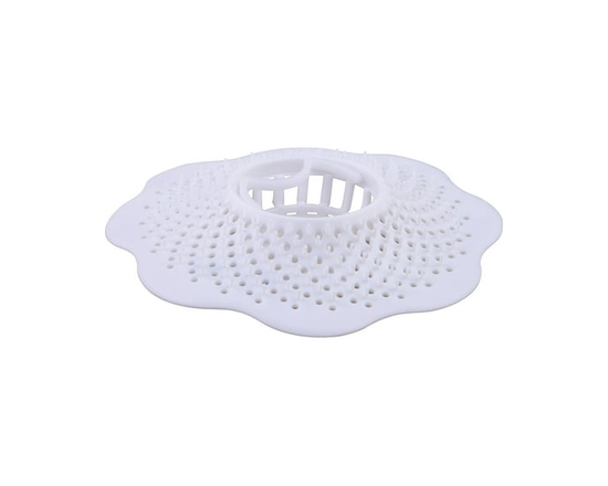 Attrape-cheveux en caoutchouc blanc Peerless pour drain de douche