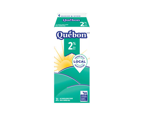 Québon Lait Partiellement Écrémé 2 % - 2 L