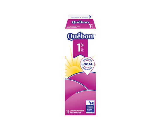 Québon Lait Partiellement Écrémé 1 % - 1 L