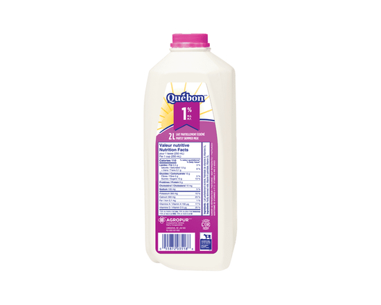 Québon Lait Partiellement Écrémé 1 % - 2 L