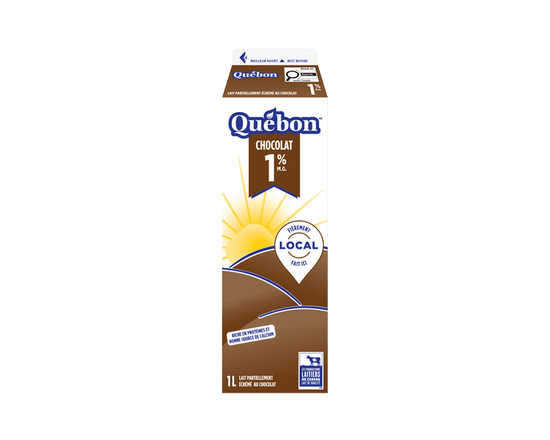 Québon Lait Partiellement Écrémé au Chocolat 1 % - 1 L