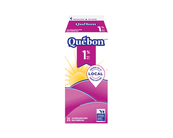 Québon Lait Partiellement Écrémé 1 % - 2 L