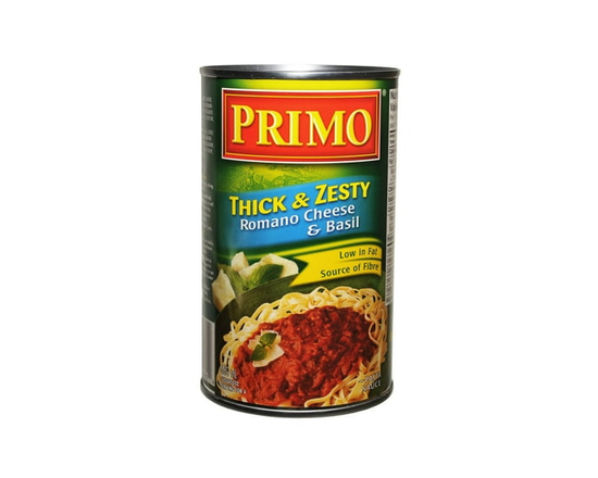 Primo Sauce pour Pâtes Épaisse et Relevée au Fromage Romano et au Basilic - 680 ml