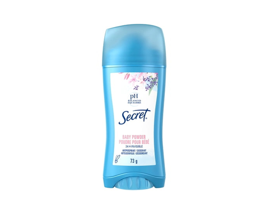 Secret Invisible Solid Antiperspirant and Deodorant, Baby Powder - 2.6 oz