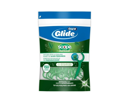 Oral-B Glide Complete with Scope Outlast Mint Flavour Floss Picks, 75 Count