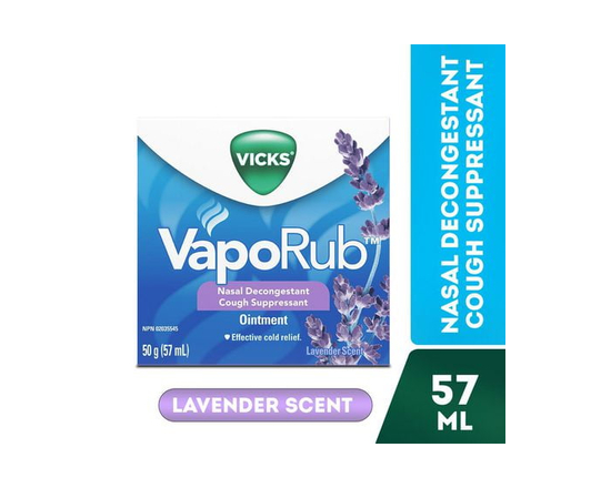 Vicks VapoRub Nasal Decongestant Cough Suppressant Ointment, Lavender Scent
