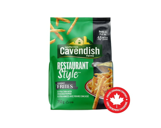 Cavendish Farms Restaurant Style Frites Extra Thin Gourmet Fries   Made in Canada   Proud Canadian Company - 750 g