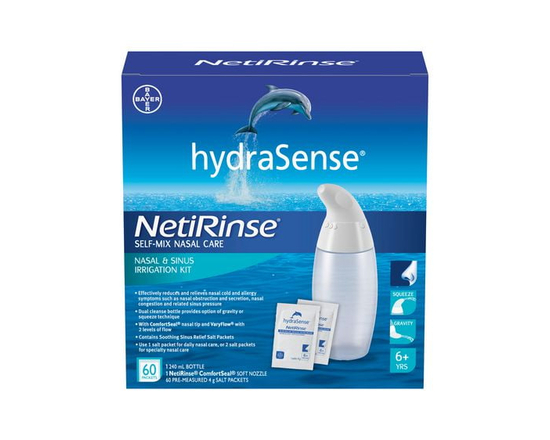 hydraSense NetiRinse 2-in-1 Nasal and Sinus Irrigation Kit, Helps Reduce and Relieve Nasal and Sinus Symptoms