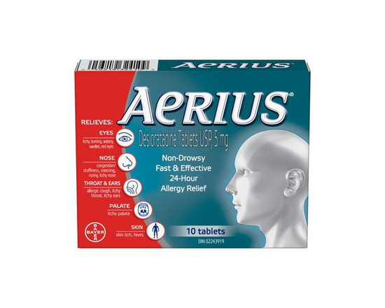 Aerius Allergy Medicine - 24 Hour Non-Drowsy Allergy Medication, Desloratadine Antihistamine Pills For Allergy Relief