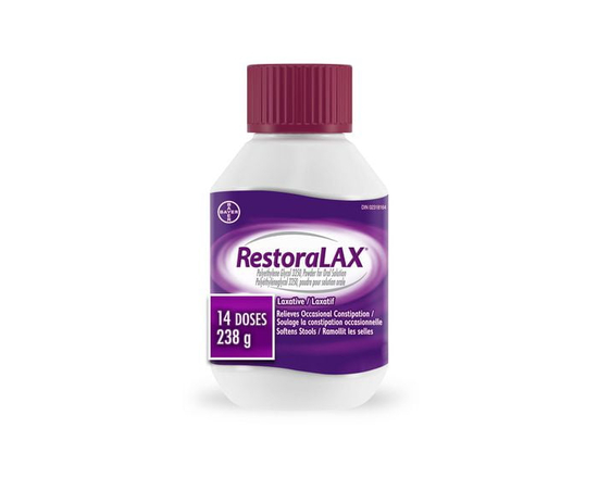 RestoraLAX Powder Stool Softener Laxative - Effective Constipation Relief for Adults, No Taste, No Grit, No Gas, No Bloat, No Cramps, No Sudden Urge