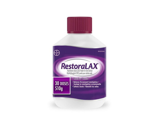 RestoraLAX Powder Stool Softener Laxative - Effective Constipation Relief for Adults, No Taste, No Grit, No Gas, No Bloat, No Cramps, No Sudden Urge