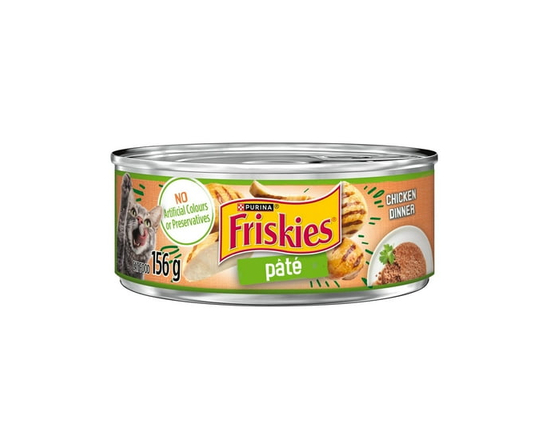 Purina Friskies Pate Chicken Dinner, Wet Cat Food 156g - 156 g