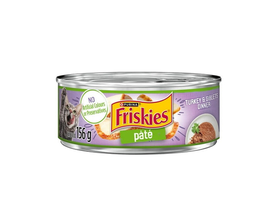 Friskies Pate Turkey & Giblets Dinner, Wet Cat Food 156g - 156 g