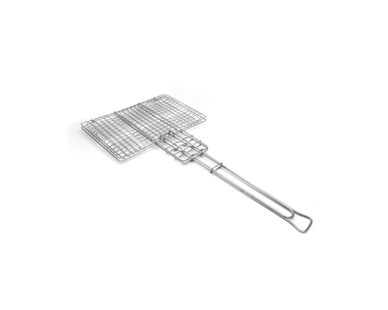 Coghlan's Camping Broiler - Hinged Chrome Grill Basket with Locking Handle for Campfire & BBQ - 23 cm x 33 cm x 2,5 cm (9 po x 13 po x 1 po)