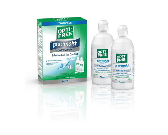 OPTI-FREE® PureMoist with HydraGlyde Twin Pack, Multipurpose Contact Lens Solution