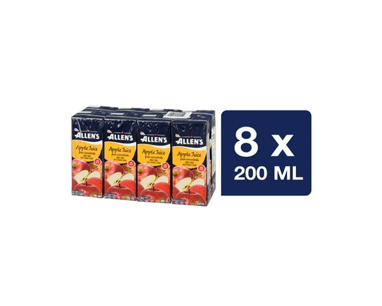 Allen's Pure Apple Juice Low Acid Juice Boxes 8 x 200 ml - 200 mL