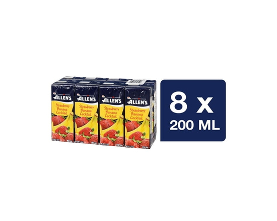 Allen's Strawberry Banana Cocktail Juice Boxes 8 x 200 ml - 200 mL