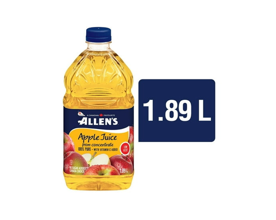 Allen's Pure Apple Juice Low Acid 1.89 L - 1.89 L