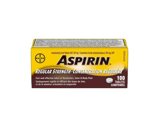 ASPIRIN Regular Strength 325mg, Fast & Effective Relief of Headaches, Joint & Body Pain, Fever, Pain from Cold & Flu