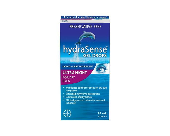 hydraSense Ultra Night Gel Eye Drops - Preservative Free, Immediate Comfort and Dry Eye Relief, Extended Nighttime Protection, Naturally Sourced