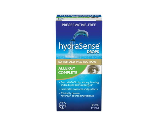 hydraSense Allergy Complete Eye Drops - Preservative Free Eye Drops For Dry Eyes And Eye Allergy Symptoms, Fast Relief Of Itchy, Watery, Red Eyes, Nat
