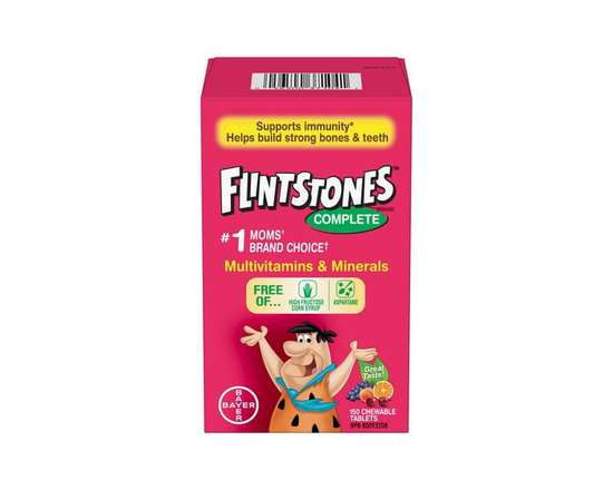 Flintstones Complete Multivitamins Chewable Tablets – Supports Bone, Eye & Immune Health, Energy Metabolism, Free of Aspartame, for Children 3 & up