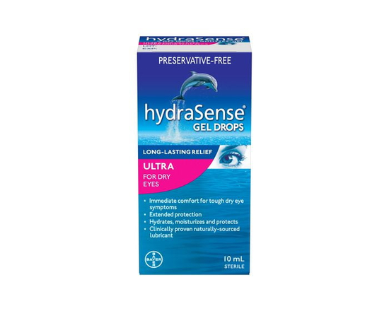 hydraSense Ultra Eye Drops for Dry Eyes - Preservative Free, Gel Drops for Immediate Comfort and Extended Protection, Naturally Sourced
