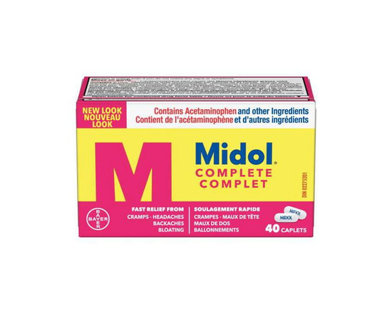 Midol Complete, Fast Multi-Symptom Period Pain Relief from Cramps, Headache, Backaches and Bloating