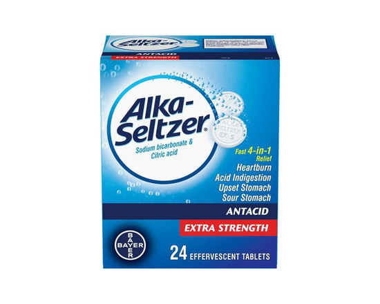 Alka-Seltzer Antacid Heartburn Relief Effervescent Tablets - Extra Strength Antacid Tablets For Heartburn And Upset Stomach Relief, Contains Sodium Bi