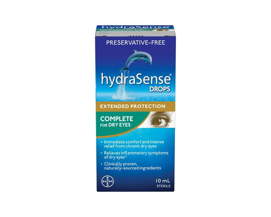 hydraSense Complete Eye Drops for Dry Eyes - Preservative Free, Immediate Comfort and Intense Relief from Chronic Dry Eyes, Naturally Sourced
