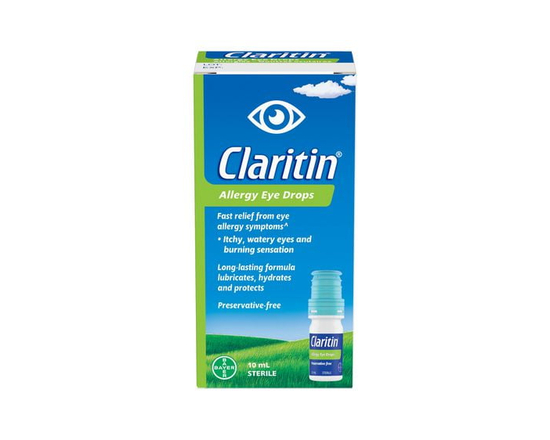 Gouttes oculaires Claritin Allergies, sans agent de conservation, soulagement de longue durée, 10 mL