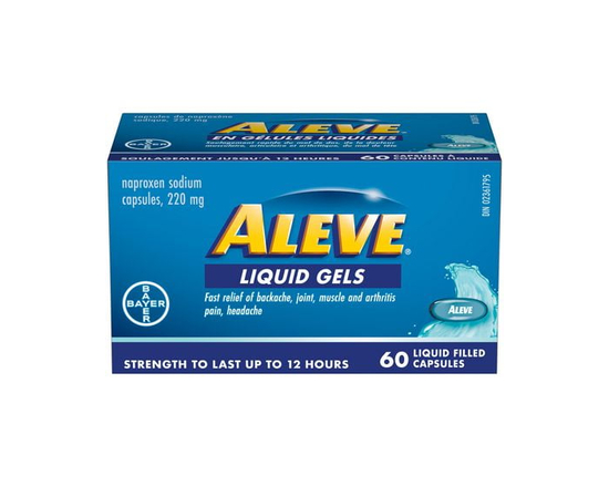 ALEVE Pain Relief Liquid Gels, Strength to Last up to 12 Hours, Naproxen Sodium 220mg
