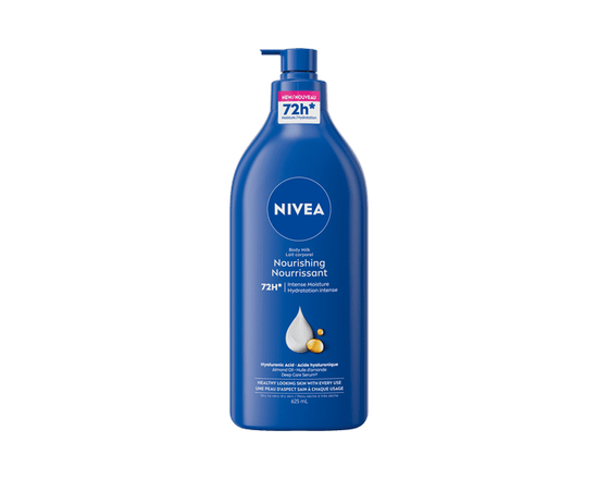 Lotion corporelle hydratante et nourrissante 72 heures NIVEA, lait corporel avec acide hyaluronique, 625 ml - 625 mL