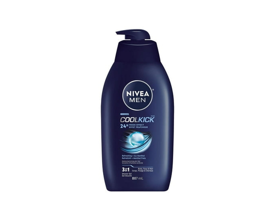NIVEA Men Cool Kick 24H Fresh Effect Shower Gel for Men - 887 mL
