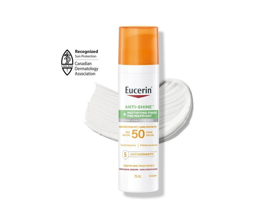 Eucerin Sun Anti-Shine Control Face Sunscreen with SPF 50, 75 mL Mattifying Sunscreen with 5 Antioxidants - 75ml