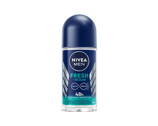 NIVEA MEN Fresh Ocean Aluminum Free Roll-On Deodorant for Men, 50 mL - 50 mL
