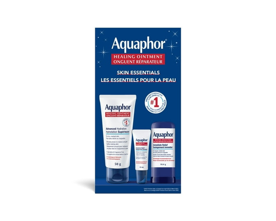 Aquaphor Skin Essentials 3-Piece Gift Set, Healing Ointment, Lip Balm and Balm Stick - 50 gram