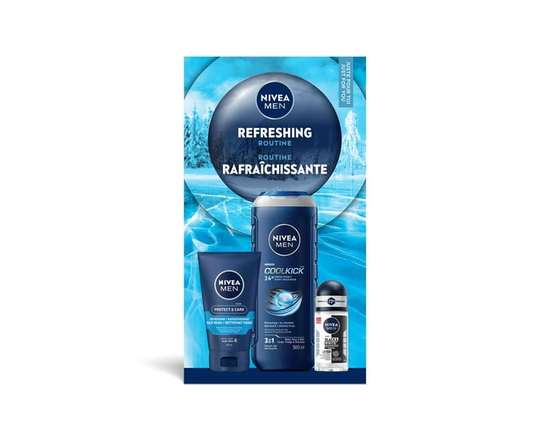 NIVEA MEN Face Wash, Deodorant & Shower Gel Gift Set, 3-Piece - 500 mL