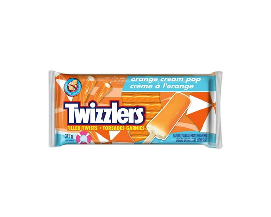 TWIZZLERS Orange Cream Pop Filled Twists Candy, 311g - 311g