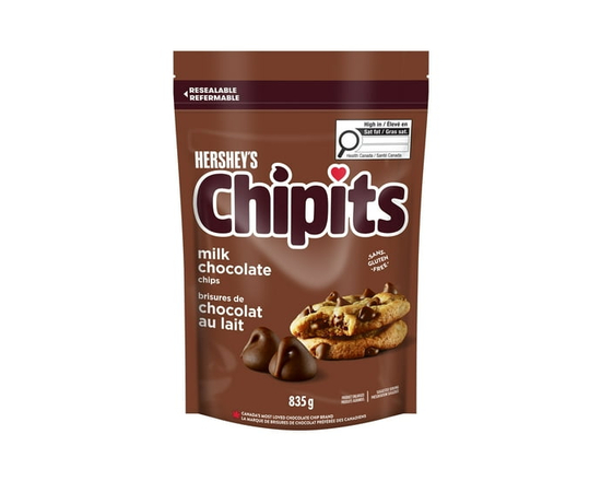 HERSHEY'S CHIPITS Milk Chocolate Chips, 250g - 835g