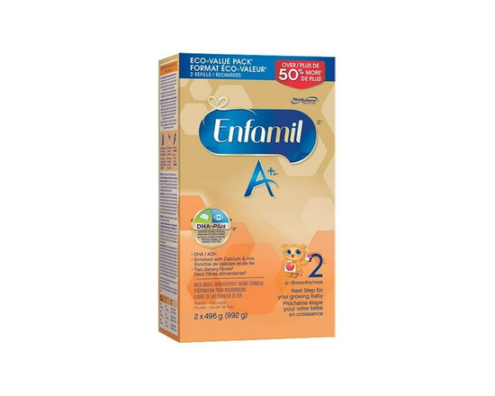 Enfamil A+ Stage 2, Baby Formula, Infant Formula, 6-18 month olds, Powder Refill, 992g - 992 g