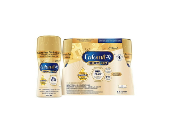 NeuroPro™, Baby Formula, Infant Formula, 0-12 months, 6x237mL Ready to Feed Bottles - 237 mL