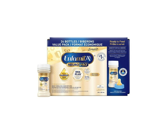 Enfamil A+ NeuroPro, Baby Formula, Infant Formula, 0-12 months, 24x59ml Ready to Feed Nursette Bottles - Various Sizes