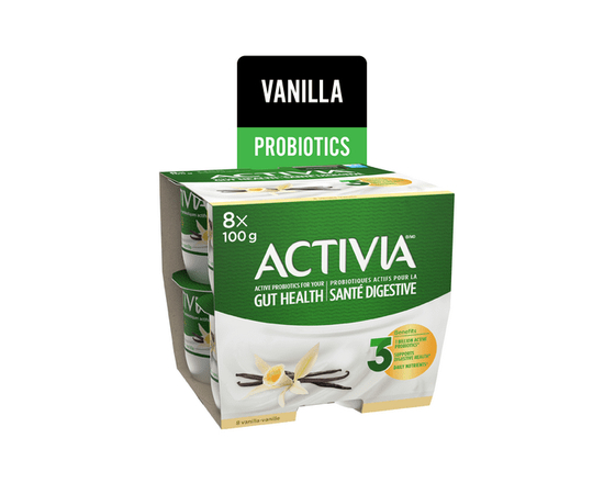 Activia Probiotic Yogurt, Vanilla, 8x100g - 100 g