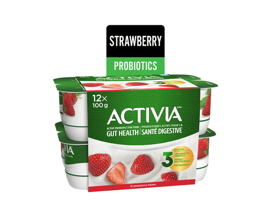 Activia Yogourt Probiotique, Fraise, 12x100g - 100 g
